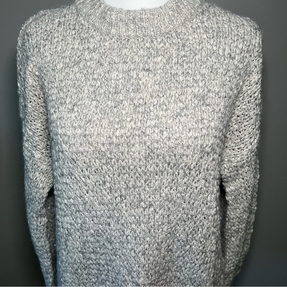 Madewell Pullover Sweater Size XS Relaxed Fit Gray Cotton Wool Alpaca Blend - Picture 3 of 8